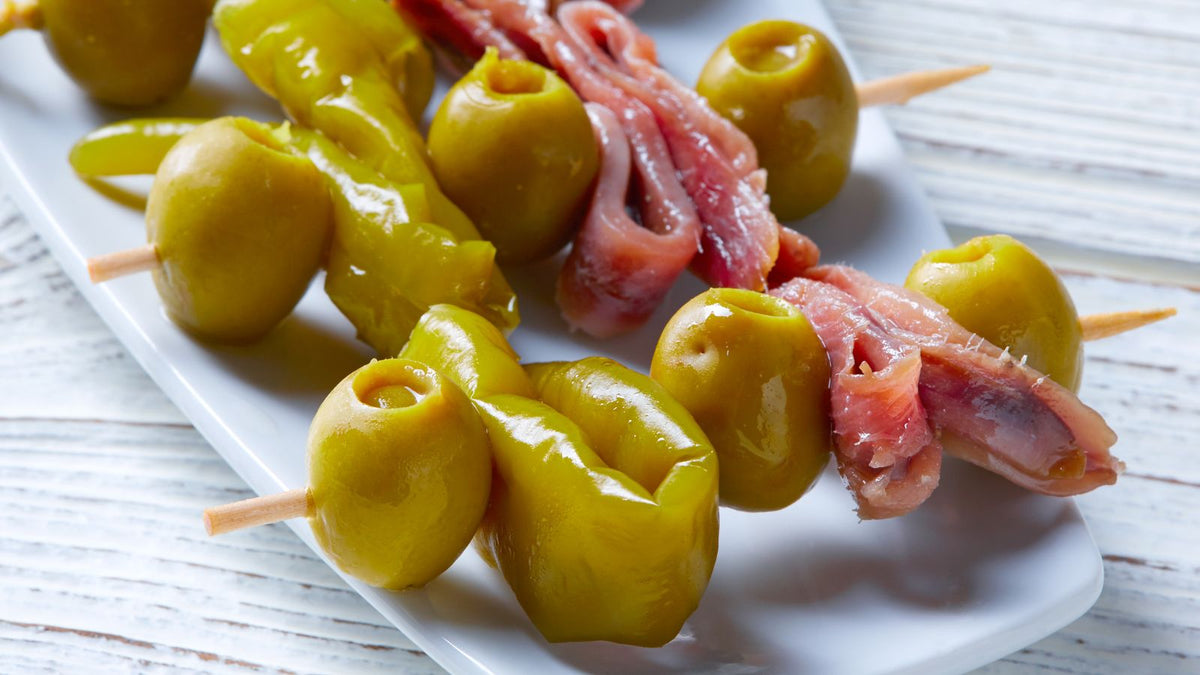 Gildas aux olives, anchois et guindillas