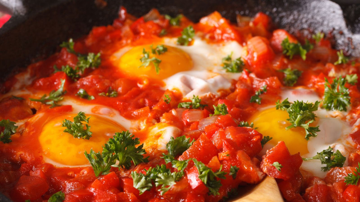 Recette d'œufs au plat et sauce tomate frito