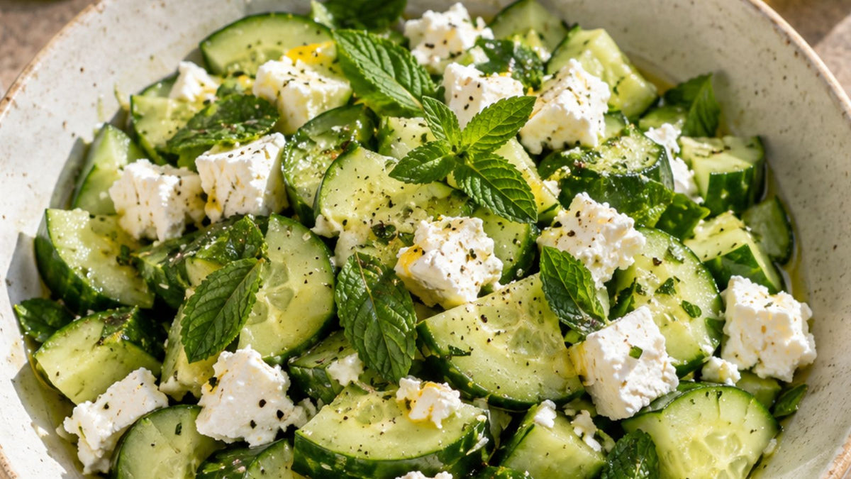 Salade de concombre, menthe et feta
