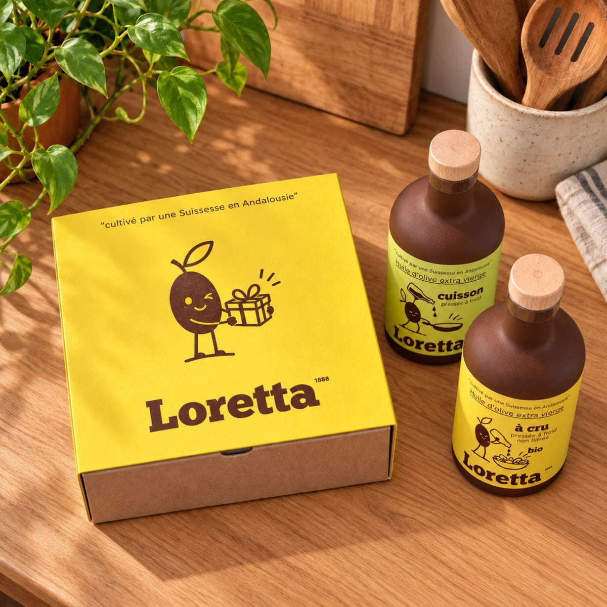 coffret Loretta duo huile d'olive cuisson et à cru