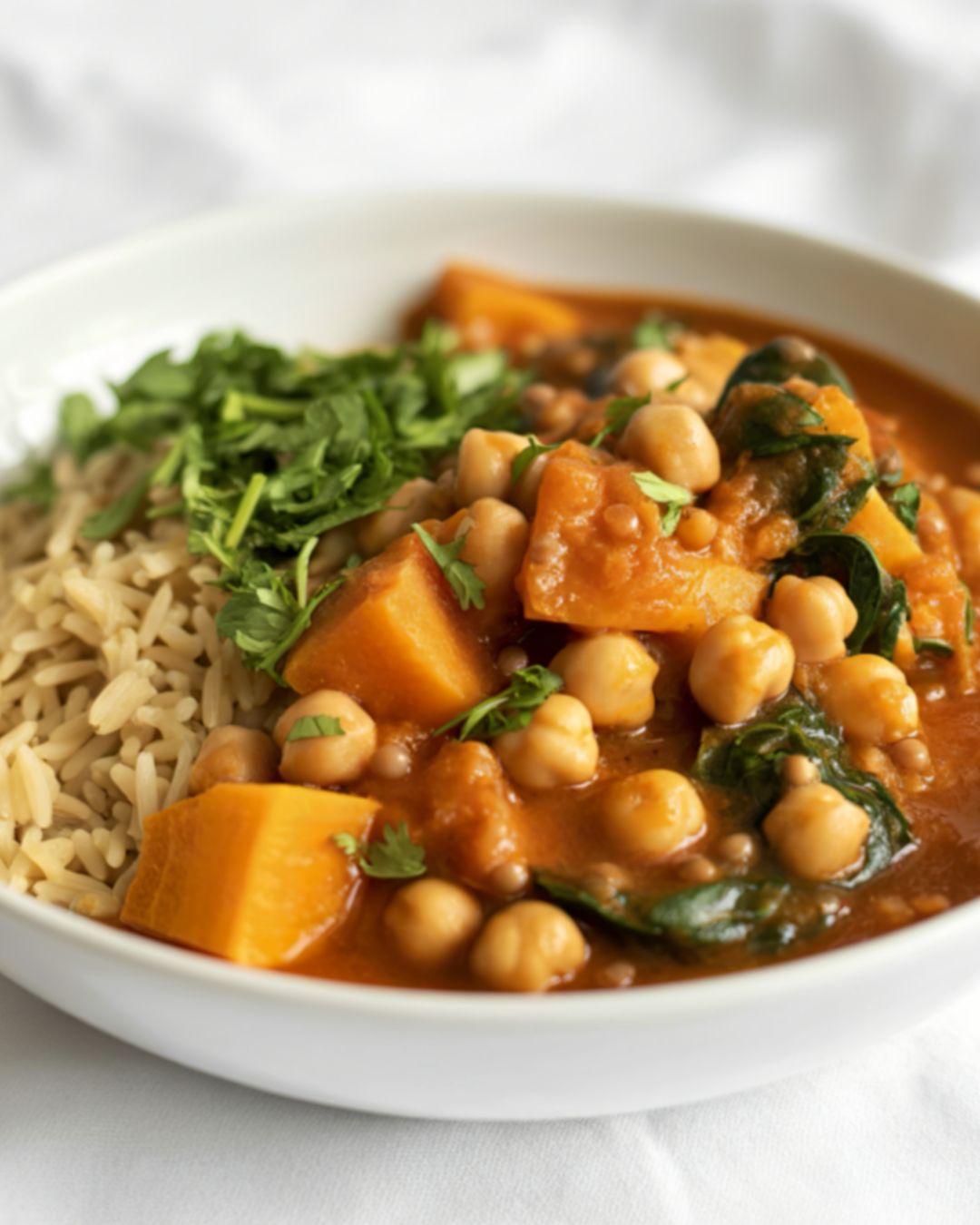 Curry de pois chiches et légumes à l'huile d'olive cuisson Loretta 1888