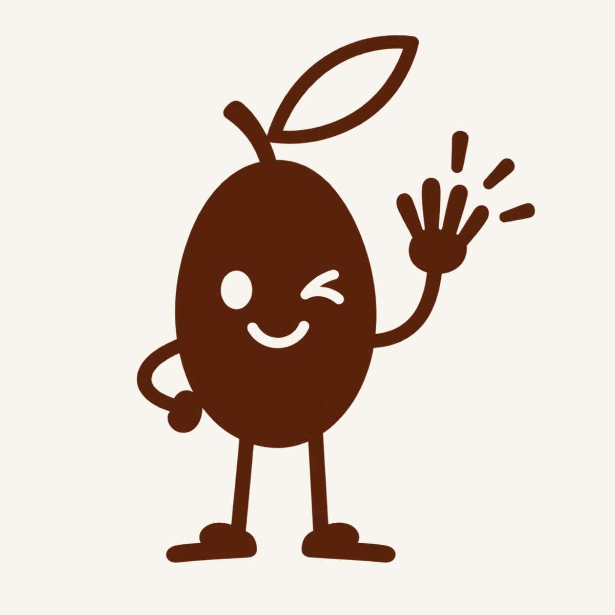 dessin olive qui montre 4 doigts pour 4 variétés d'olives de l'huile Loretta