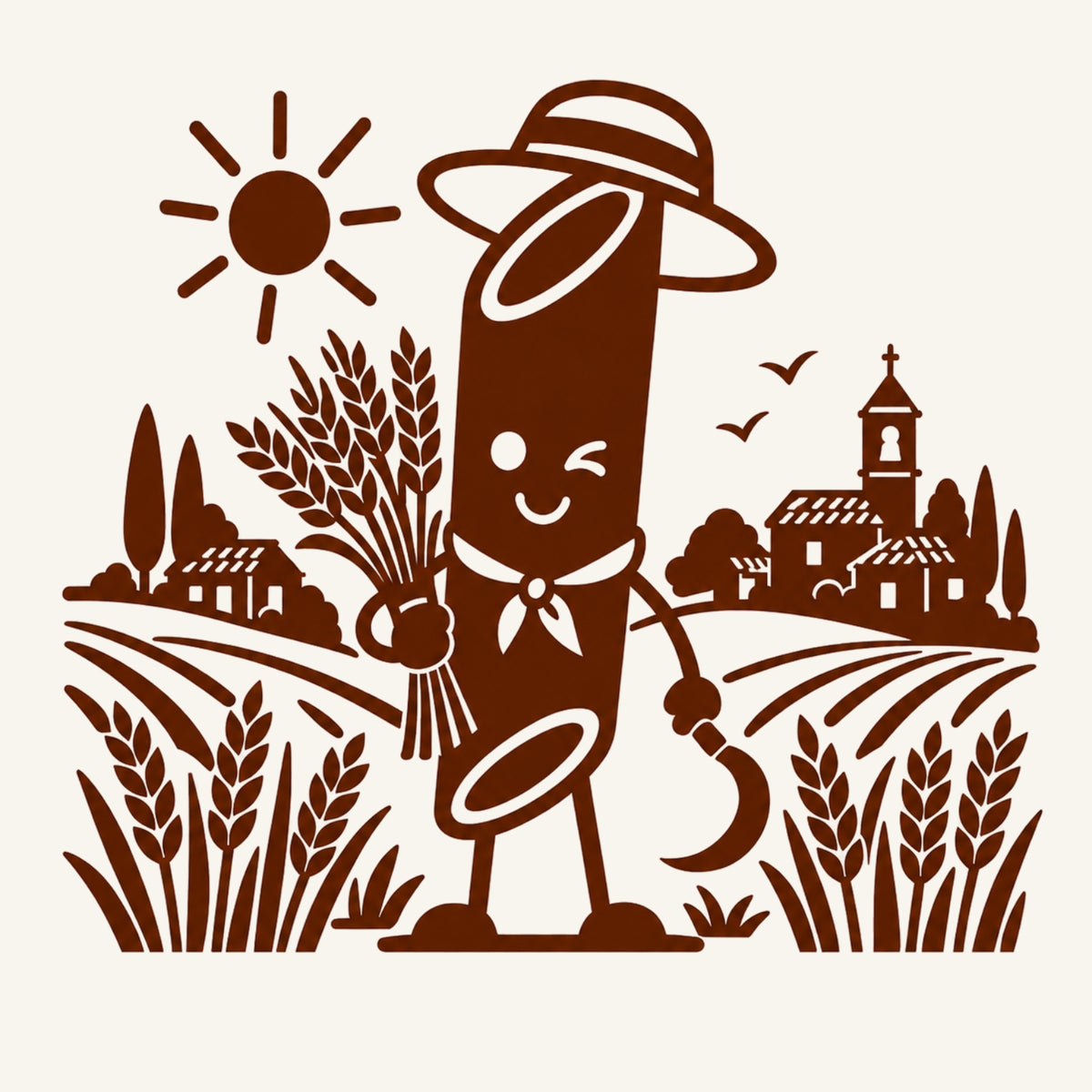 dessin d'une pâte avec du blé cultivé en Andalousie