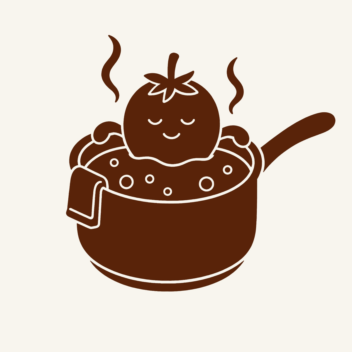 dessin d'une tomate qui mijote pour la préparation de la sauce tomate frito