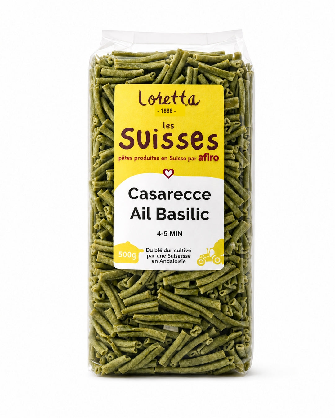 pâtes casarecce ail et basilic 500g Loretta 1888